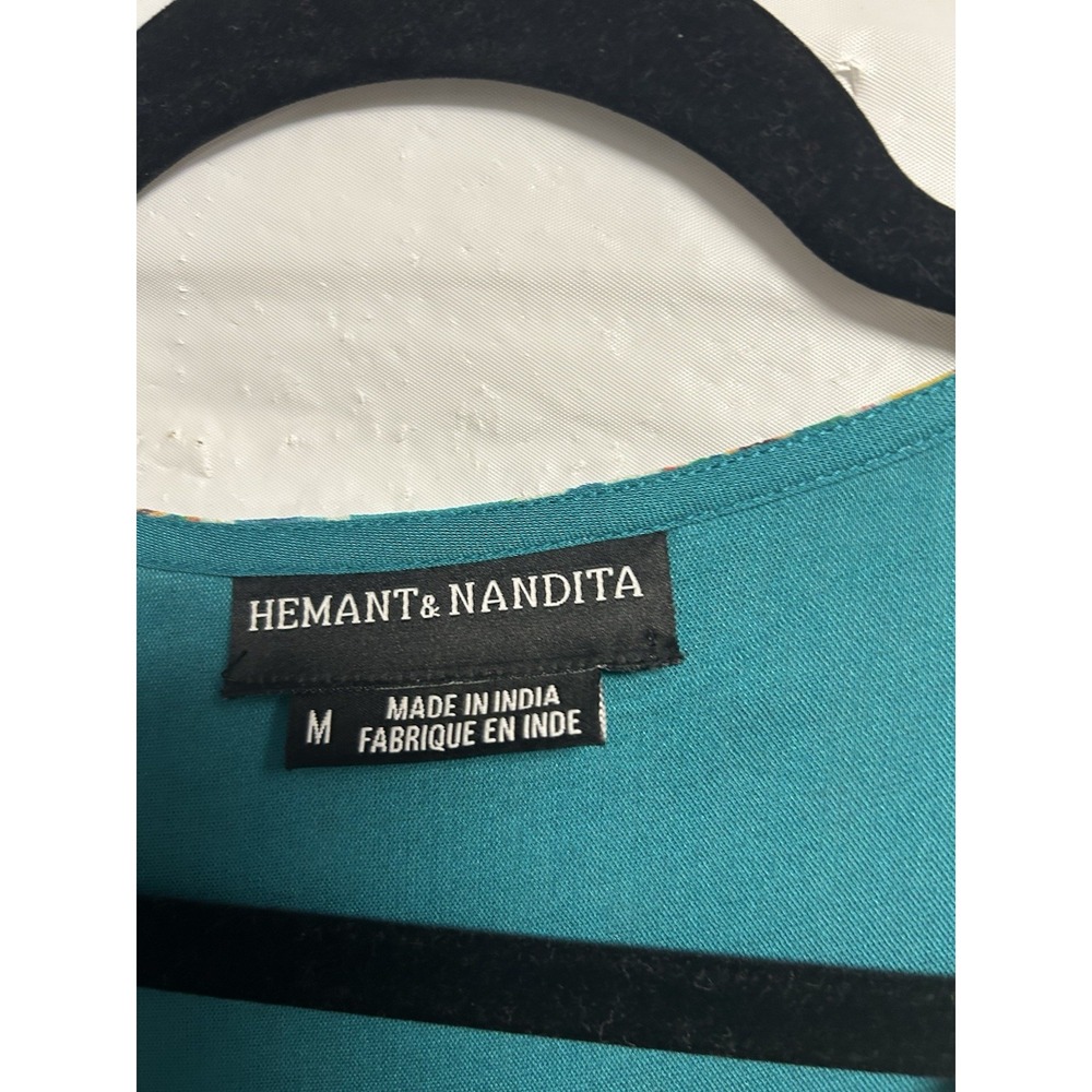 Anthropologie Hemant & Nandita Moana Silk Dress Womens Medium Silk Boho Colorful - Picture 4 of 5